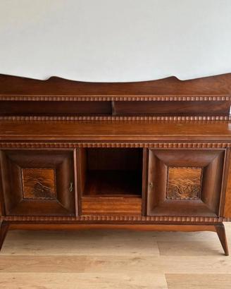 Credenza vintage anni 50 in noce e radica