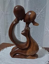 Statua "Coppia Sensuale" in Legno Suar  - Bali