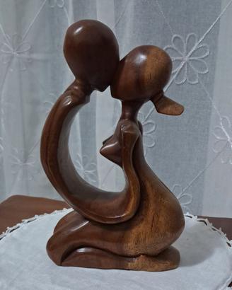 Statua "Coppia Sensuale" in Legno Suar  - Bali