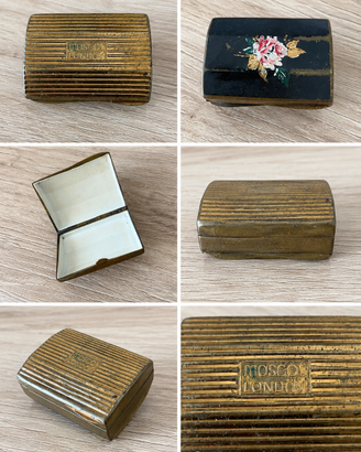 Scatolina vintage in ottone smaltato Moscow London