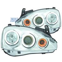 FARI OPEL CORSA C 00-06 OCCHI ANGELI CCFL FONDO CR