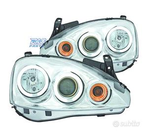 FARI OPEL CORSA C 00-06 OCCHI ANGELI CCFL FONDO CR