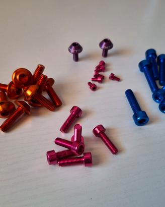 set viti alluminio anodizzate moto viti ergal mtb