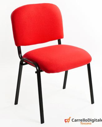Sedia Imbottita Impilabile in Tessuto ROSSO