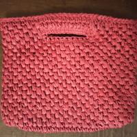 Borsa a mano OVS, rossa, in rafia intrecciata