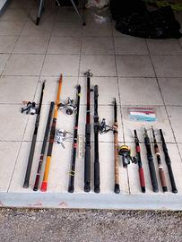 canne da pesca in blocco