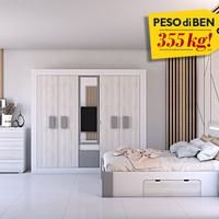 LETTO RICERCATISSIMO E CON 2 CASSETTI E LUCI LED!
