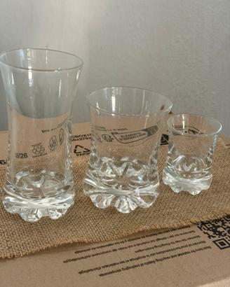 Set bicchieri di tre misure