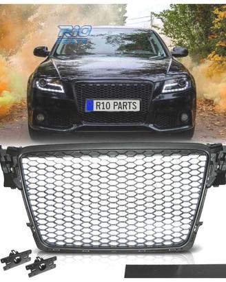 GRIGLIA AUDI A4 B8 07-11 LOOK RS NERO PDC