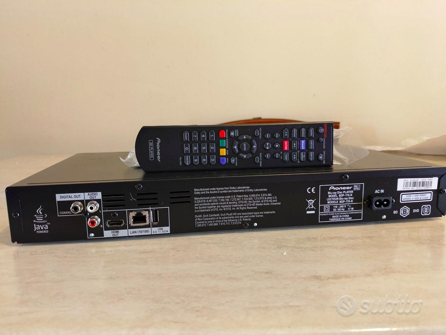 Lettore Blu-ray Pioneer BDP-170 - Audio/Video In vendita a Udine