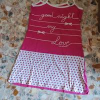 Mini Abito/Camicia da Notte Buccia di Mela Rosa