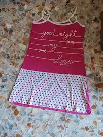 Mini Abito/Camicia da Notte Buccia di Mela Rosa