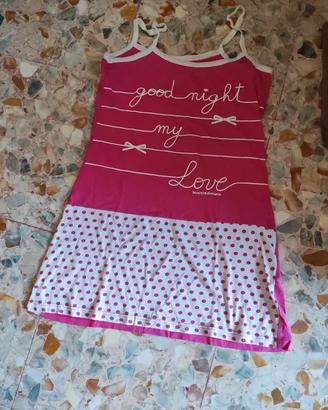 Mini Abito/Camicia da Notte Buccia di Mela Rosa