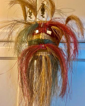 Maschera Messicana Vintage in Paglia /Arte popolar