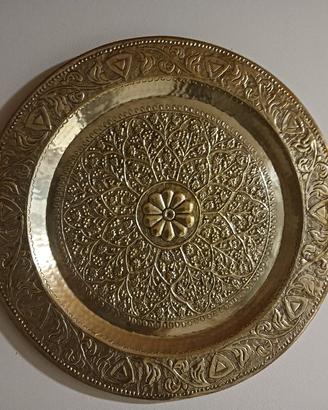 vassoio da parete in ottone argentato 