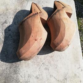Vintage Zoccoli olandesi legno 1960
