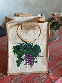 Borsa per bottiglie - disegno uva