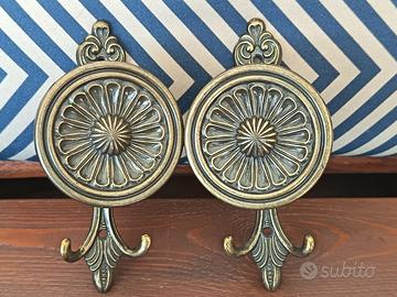 2 Attaccapanni in Ottone anni 70 -  Vintage Arredo