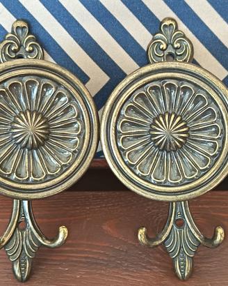 2 Attaccapanni in Ottone anni 70 -  Vintage Arredo