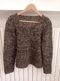 Maglione corto marrone da donna. Taglia M 
