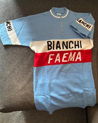 Maglia Bianchi Faema Rara Ricamata - eroico