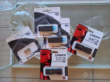 Pen Drive Kingstone Nuovi da 32, 64, 128 e 256 Gb