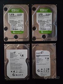 Lotto 4 Hard Disk HDD 1tb WD Green, Seagate