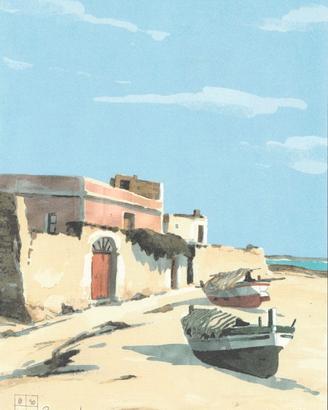 Aldo Riso 30x21 Presso Leuca serigrafia originale