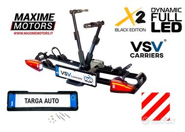 Portabici da gancio traino VSV X2 full led 2 bici 