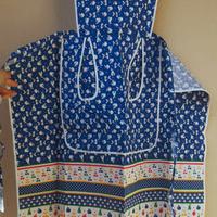 Grembiule cucina vintage blu a fantasia frutta