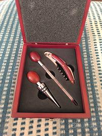 Set accessori vino vintage in cofanetto
