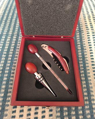 Set accessori vino vintage in cofanetto