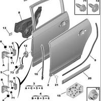 Porta posteriore sinistra Citroen C4 berlina