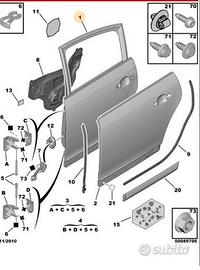 Porta posteriore sinistra Citroen C4 berlina