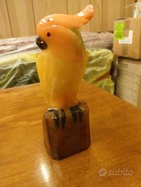 Pappagallo in onice anni 80 15 cm