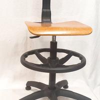 Sgabello Sedia girevole da lavoro, faggio, Vintage