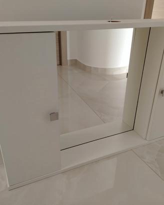specchio da bagno con 2 ante e base appoggio 