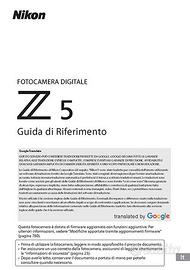 GUIDA MANUALE  PER LE NIKON Z5 e Z8 e Z9