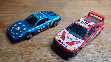Burago Ferrari 512 BB + Peugeot 405 1/43
