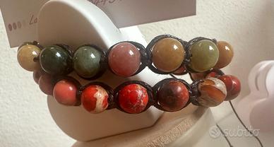 Coppia di Bracciali tibetani shamballa