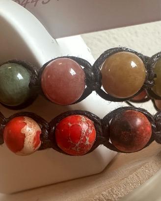 Coppia di Bracciali tibetani shamballa
