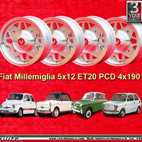 4 pz cerchi Fiat Autobianchi Abarth 5x12 ET20 4x19