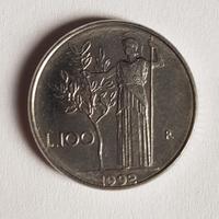 Moneta 100 Lire piccola 1992