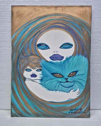 🎨 Quadro Su Tela Novella Parigini 50x70 Donna Cat