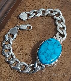 bracciale uomo.argento 925 turchese arizona kingma