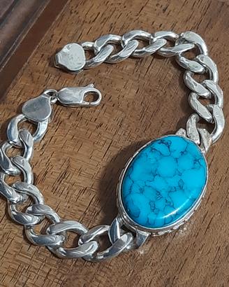 bracciale uomo.argento 925 turchese arizona kingma