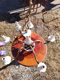 lampadario in ceramica e metallo