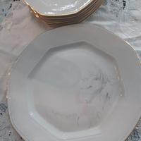 Serv.Piattini(6)xDolci+Piatto Gr.,bordino oro zecc