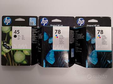 3 Cartucce Originali HP 45 Nero + 2x HP 78 Colore