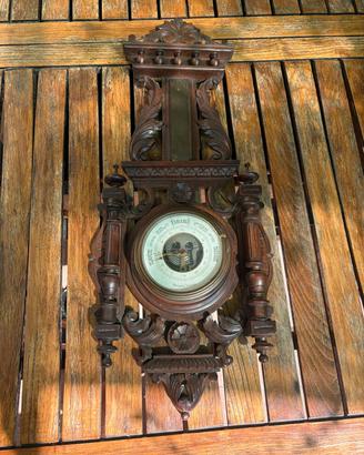 Barometro d'epoca in legno intagliato Fine '800 